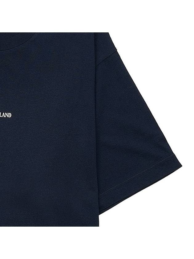 Logo Print Short Sleeve T-Shirt Navy - STONE ISLAND - BALAAN 10