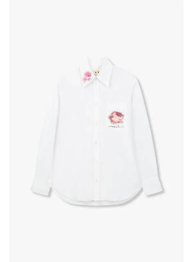 Flower Patch Point Shirt White - MARNI - BALAAN 1