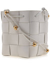 Cassette Intrecciato Leather Bucket Bag White - BOTTEGA VENETA - BALAAN 3