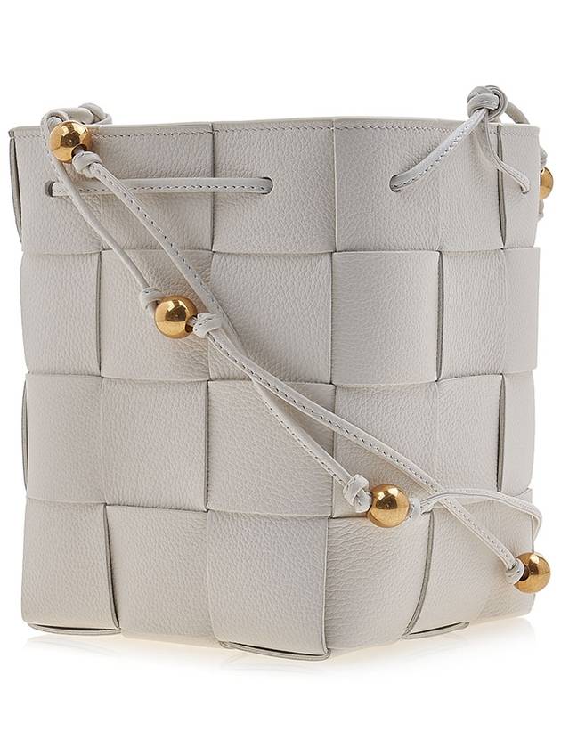 Cassette Intrecciato Leather Bucket Bag White - BOTTEGA VENETA - BALAAN 3