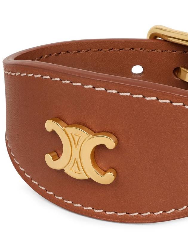 Les Cuirs Triomphe Calfskin Bracelet Tan - CELINE - BALAAN 5