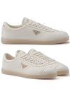 Triangle Logo Lane Leather Low-Top Sneakers Ivory - PRADA - BALAAN 2