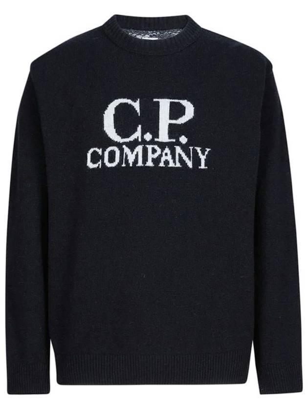 Crew Neck Wool Knit Top Black - CP COMPANY - BALAAN 1