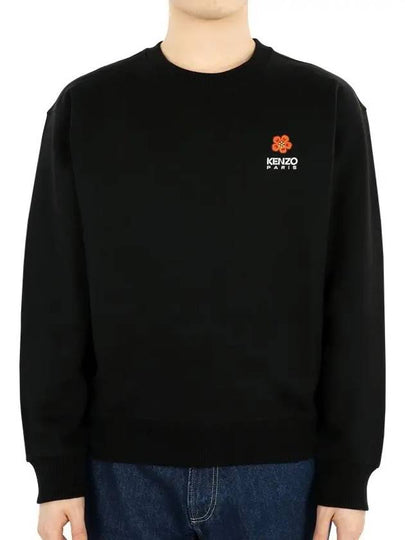 Boke Flower Embroidered Logo Cotton Sweatshirt Black - KENZO - BALAAN 2