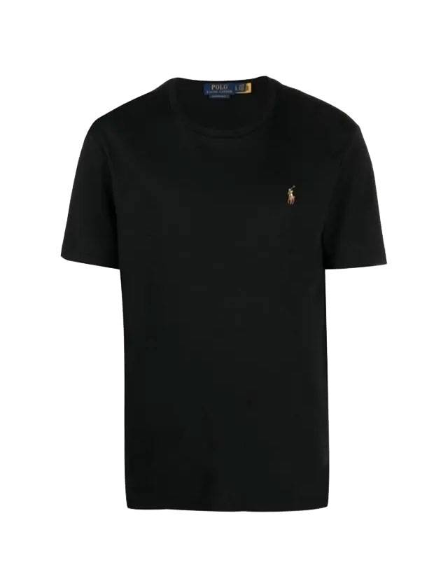 Embroidered Logo Pony Short Sleeve T-Shirt Black - POLO RALPH LAUREN - BALAAN 1