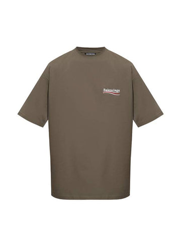 Political Campaign Large Fit Short Sleeve Khaki - BALENCIAGA - BALAAN 1