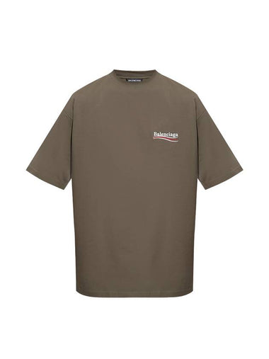 Political Campaign Large Fit Short Sleeve Khaki - BALENCIAGA - BALAAN 1