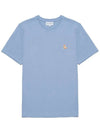 Chillax Fox Patch Regular Short Sleeve T-Shirt Blue - MAISON KITSUNE - BALAAN 2