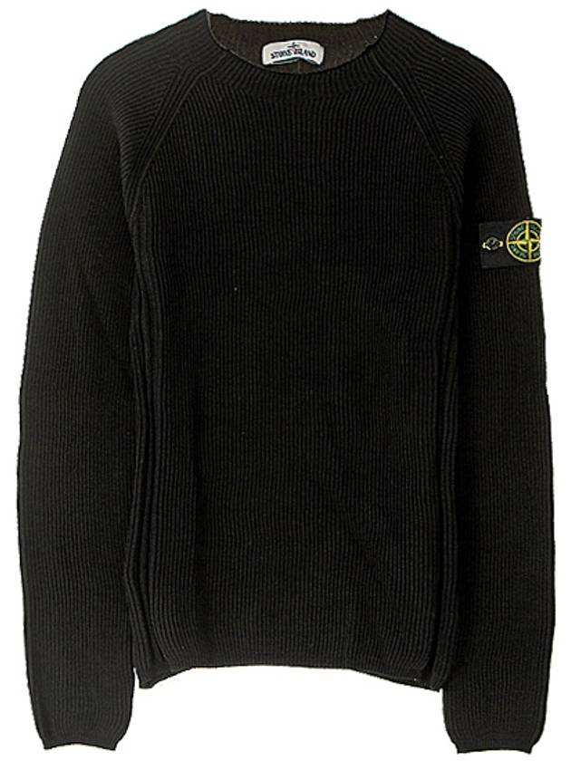 Wappen Patch Round Neck Knit Top Black - STONE ISLAND - BALAAN 2