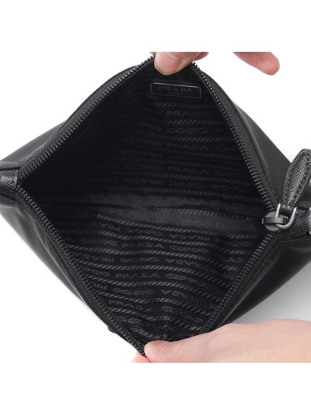 Pocono Nylon Strap Mini Pouch Bag Black - PRADA - BALAAN.