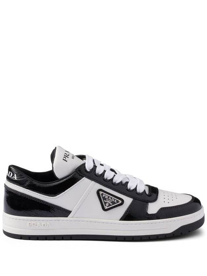 Downtown Leather Low Top Sneakers Black White - PRADA - BALAAN 2