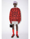 Keith Cross Bones Face Relaxed Crew Knit Top Red - ACNE STUDIOS - BALAAN 3