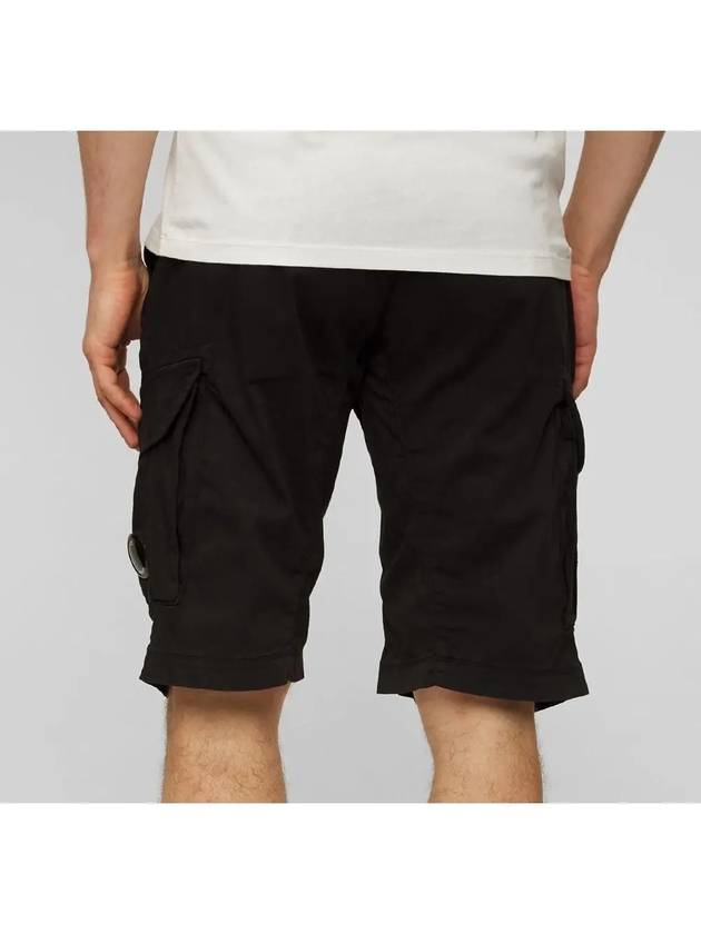 Stretch Satin Cargo Shorts Black - CP COMPANY - BALAAN 5