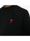 Small Heart Logo Sweatshirt Black - AMI - BALAAN 6