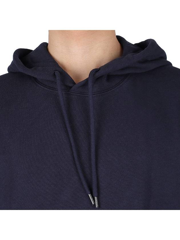 Logo Patch Drawstring Hoodie Navy - CP COMPANY - BALAAN 7