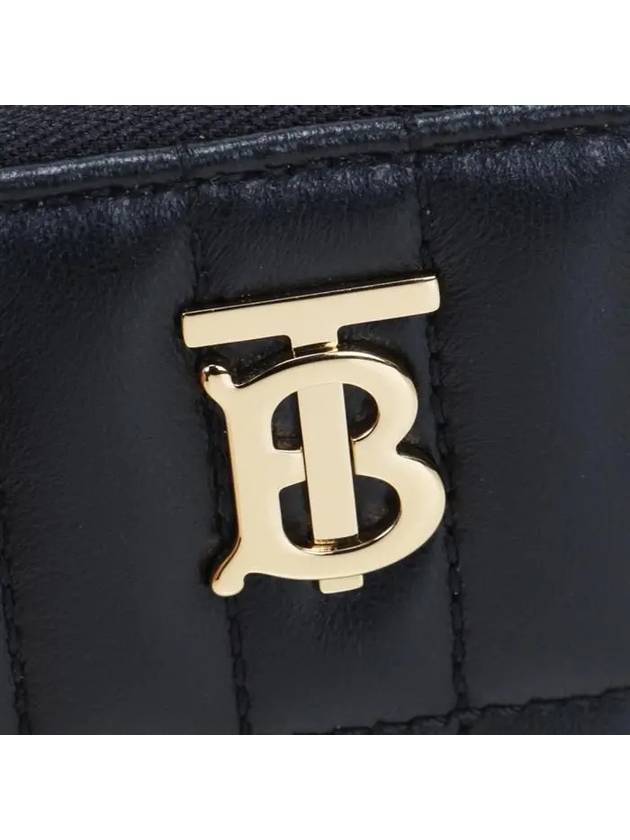 Lola Zipper Quilted Leather Half Wallet Black - BURBERRY - BALAAN 7