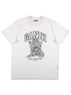 Logo Print Crew Neck Short Sleeve T Shirt White - GANNI - BALAAN 2