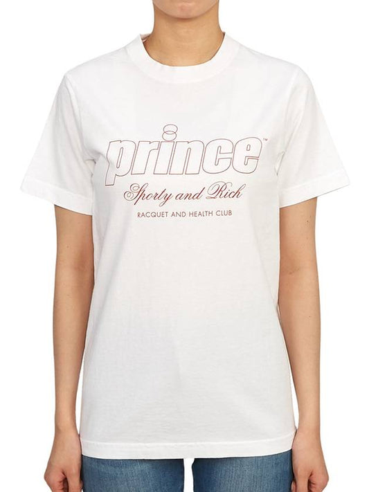 Prince Logo Print Short Sleeve T-Shirt White - SPORTY & RICH - BALAAN 2