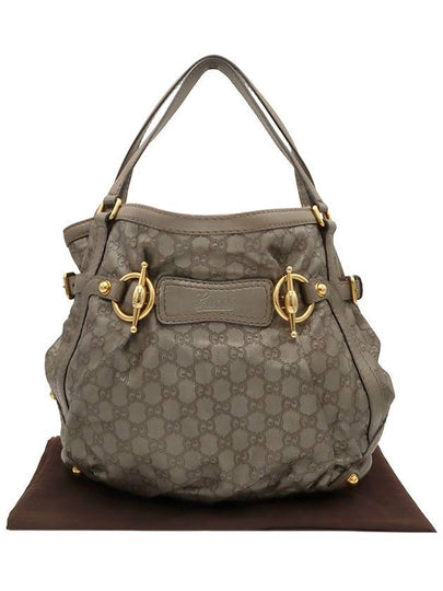 Gray GG logo jacquard leather gold plated Jackie shoulder bag - GUCCI - BALAAN 2