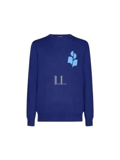 Evans Logo Crew Neck Knit Top Blue - ISABEL MARANT - BALAAN 2