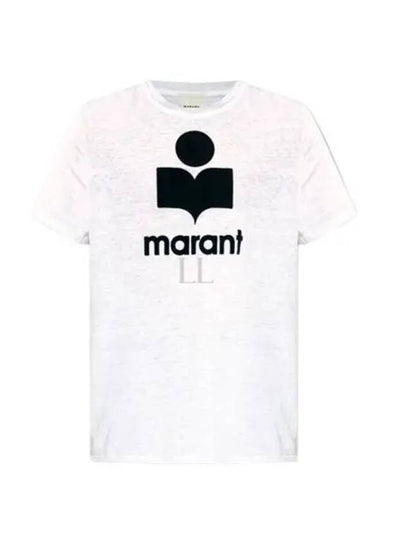 Karman Logo Print Linen Short Sleeve T-Shirt White - ISABEL MARANT - BALAAN 2