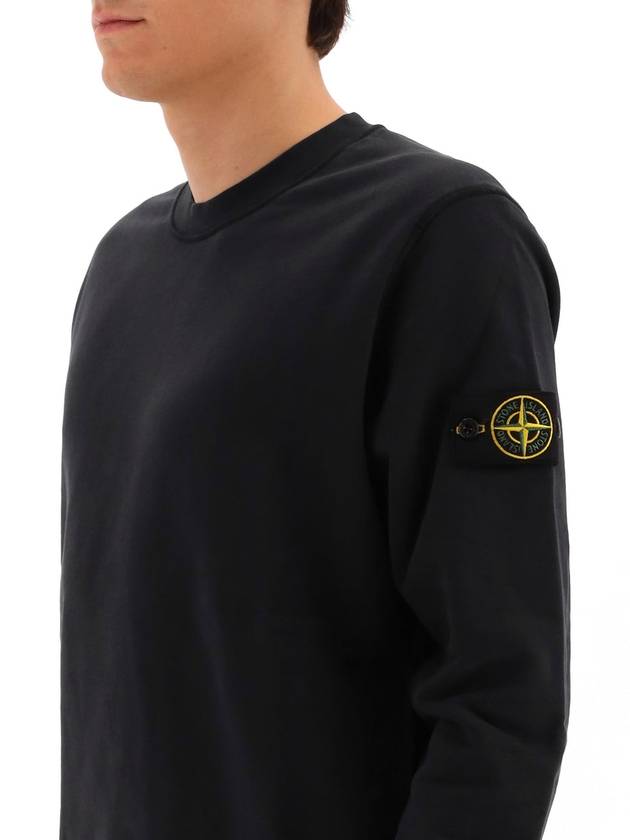 Men's Wappen Patch Crewneck Knit Sweatshirt Black - STONE ISLAND - BALAAN 4