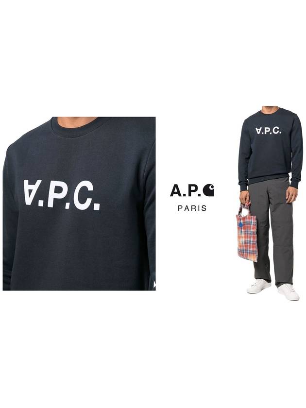 VPC Logo Crew Neck Sweatshirt Navy - A.P.C. - BALAAN 6