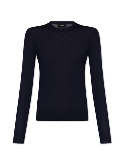 Regal Wool Crew Neck Knit Top Navy - THEORY - BALAAN 2