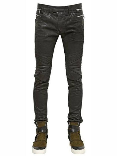 14FW 165CM side zipper waxed biker jeans - BALMAIN - BALAAN 1