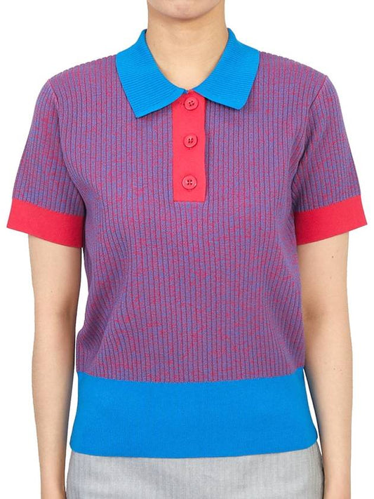 Women's Vega Knit Short Sleeve Polo Shirt Brilliant Blue - J.LINDEBERG - BALAAN 2