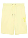 Heart Logo Tone On Tone Track Shorts Yellow - AMI - BALAAN 2