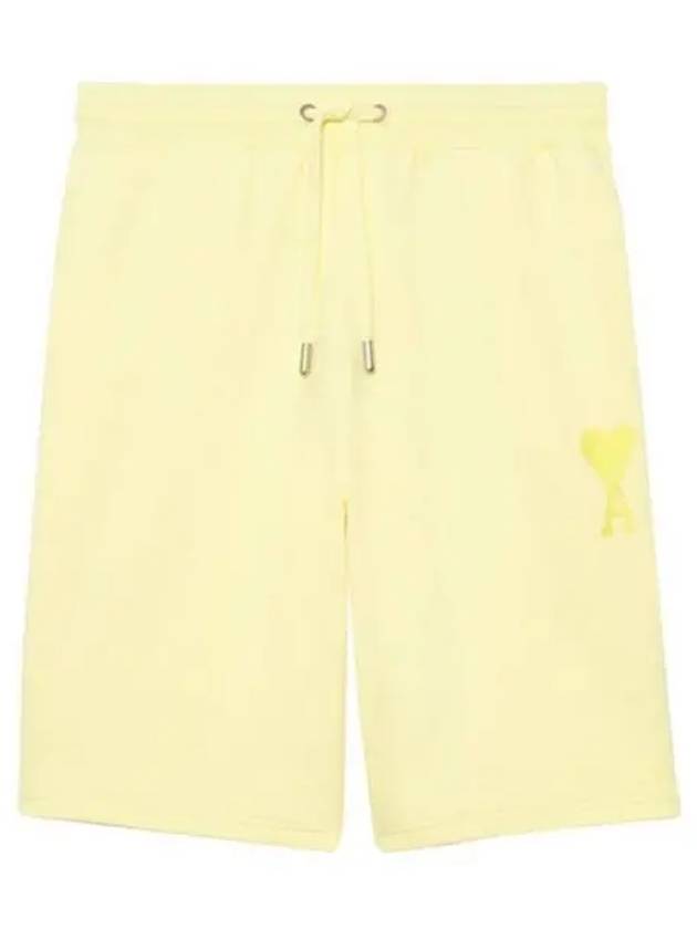 Heart Logo Tone On Tone Track Shorts Yellow - AMI - BALAAN 2