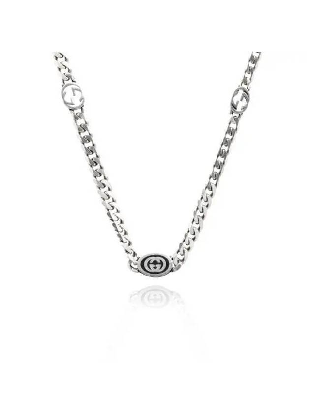 Thin Interlocking G Necklace Silver - GUCCI - BALAAN 4