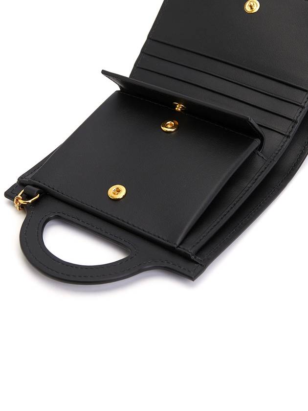 Women's Logo Detail Chain Half Wallet Black - MARNI - BALAAN 11