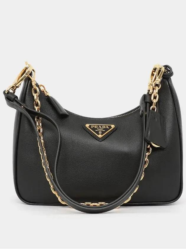 Triangle Logo Chain Shoulder Bag Black - PRADA - BALAAN 2