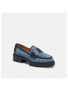 Leah Quilted Denim Loafer Blue - COACH - BALAAN 2