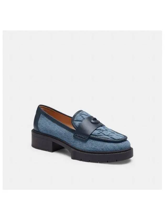 Leah Quilted Denim Loafer Blue - COACH - BALAAN 2