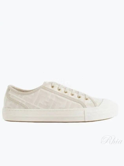 Domino FF Fabric Low Top Sneakers White - FENDI - BALAAN 2