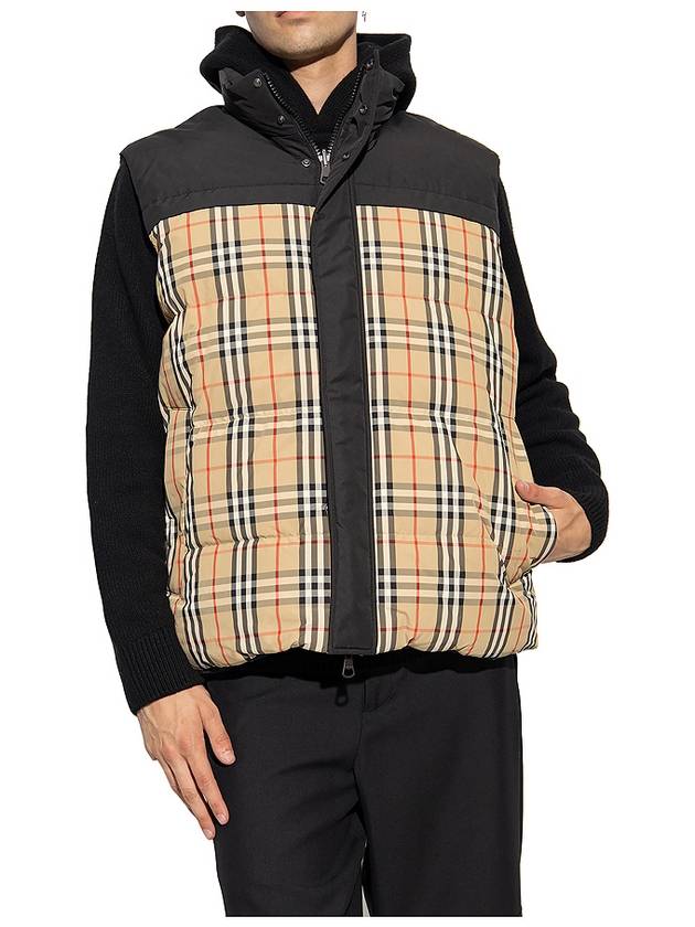 Check Panel Reversible Vest Beige - BURBERRY - BALAAN 3