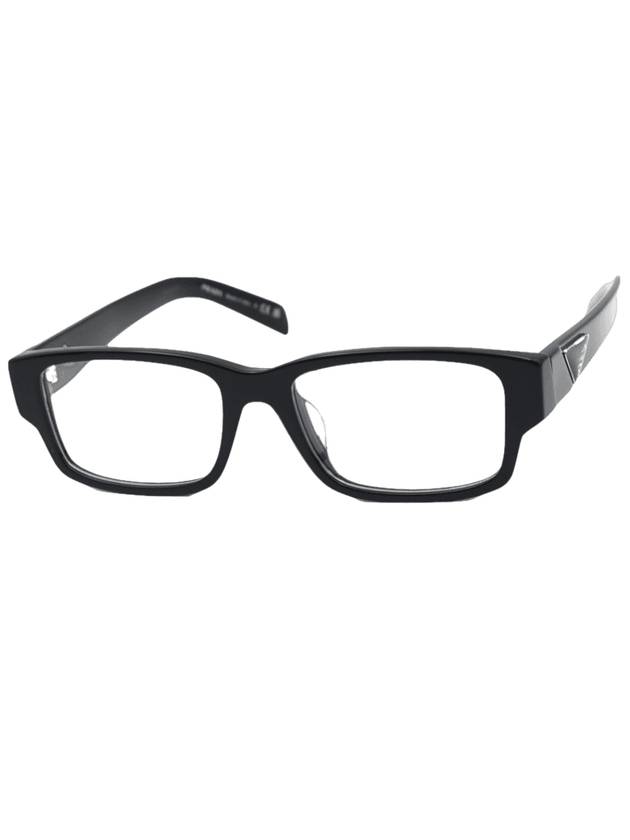 Eyewear Triangular Logo Rectangular Eyeglasses Black - PRADA - BALAAN 1