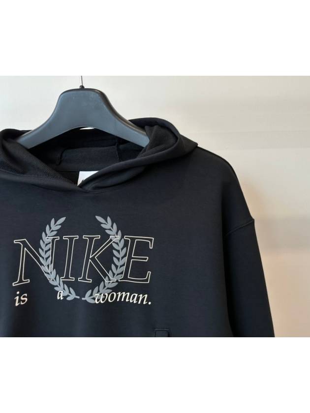 Crop Hooded Sweatshirt DX0176 010 Black WOMENS XL Asian Fit - NIKE - BALAAN 3