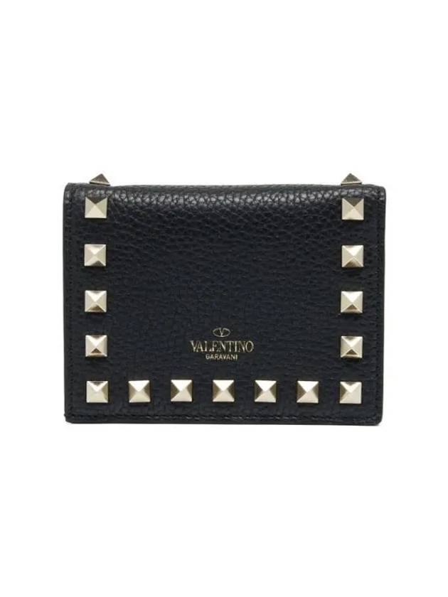 Rockstud Half Wallet Black - VALENTINO - BALAAN 1