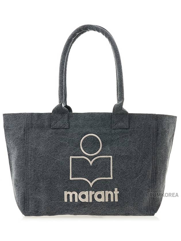 Yenky Zipper Logo Washed Cotton Tote Bag Grey - ISABEL MARANT - BALAAN 2