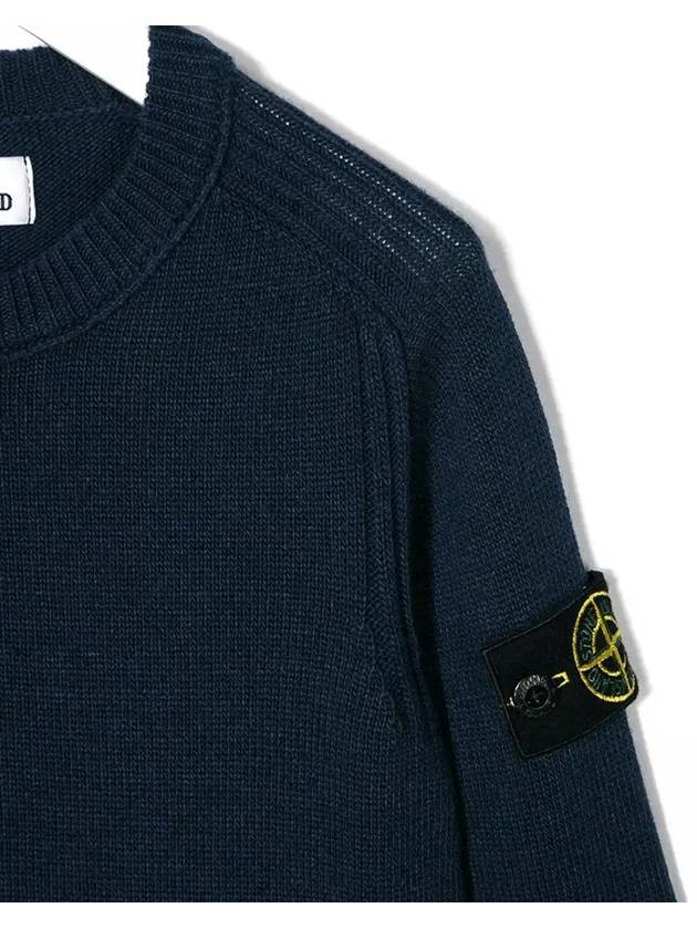 Kids Waffen Crew Neck Knit Navy 7116506A1 V0020 - STONE ISLAND - BALAAN 4