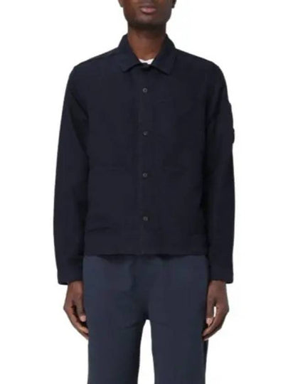 Cotton Linen Over Long Sleeve Shirt Navy - CP COMPANY - BALAAN 2