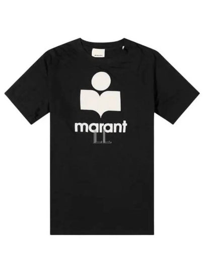 Karman Logo Print Linen Short Sleeve T-Shirt Black - ISABEL MARANT - BALAAN 2