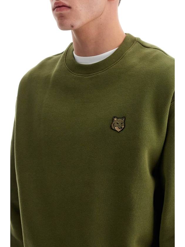 Bold Fox Head Cotton Sweatshirt Green - MAISON KITSUNE - BALAAN 5