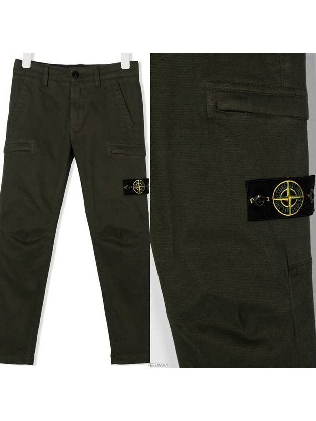 8 year old size khaki double zip pocket wappen cargo pants 771630612 - STONE ISLAND - BALAAN 1