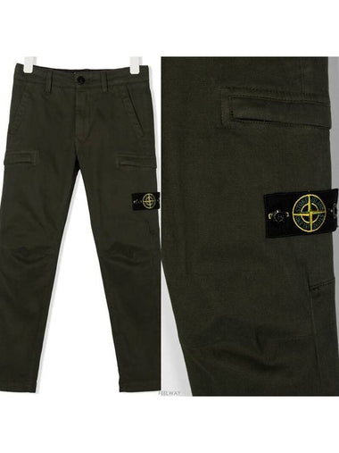 8 year old size khaki double zip pocket wappen cargo pants 771630612 - STONE ISLAND - BALAAN 1