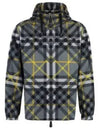 Men's Layered Check Stanford Gabardine Hooded Jacket Storm Grey - BURBERRY - BALAAN 2